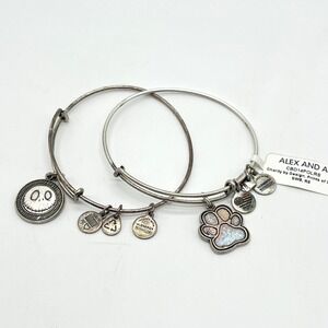 Alex And Ani Bracelets - Disney Jack Skellington & Paw Print Best Friends Charms